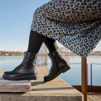 New Feet Annie Boots Snörning Dragkedja Svart